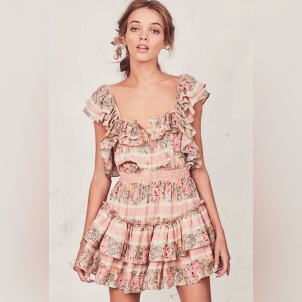 LoveShackFancy "Marina" mini dress in Ribbon S